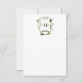 Elegant Floral Crest Wedding Bedankkaart (Voorkant)