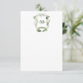 Elegant Floral Crest Wedding Bedankkaart (Staand voorkant)