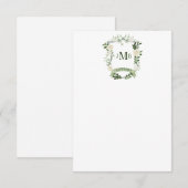 Elegant Floral Crest Wedding Bedankkaart (Voorkant / Achterkant)