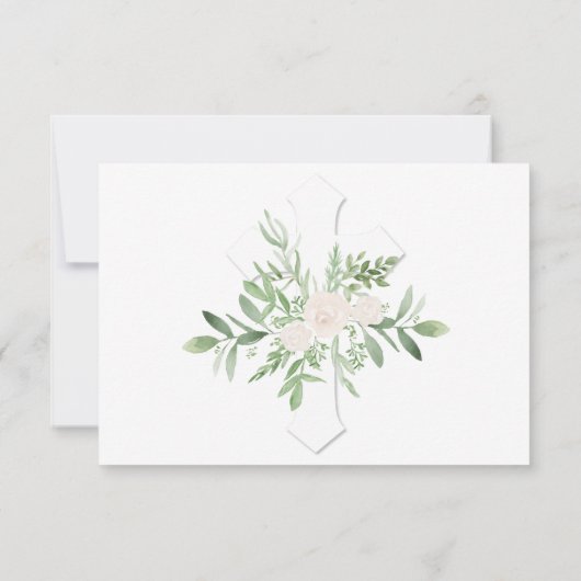 Elegant Floral + CrosFuneral Bedankt Bereavement (Achterkant)