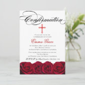 Elegant Floral Cross Bevestiging Uitnodiging (Staand voorkant)