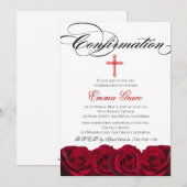 Elegant Floral Cross Bevestiging Uitnodiging (Voorkant / Achterkant)