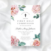 Elegant Floral Cross Girl First Community Kaart