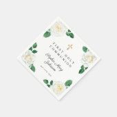 Elegant Floral Cross Girl First Community Servet (Hoek)