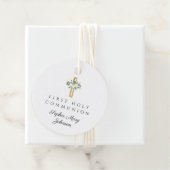 Elegant Floral Cross Girl First Holy Communion Bedankjes Labels (In situ)
