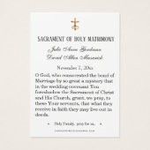 Elegant Floral Cross Wedding Heilige Kaart Prayer (Achterkant)