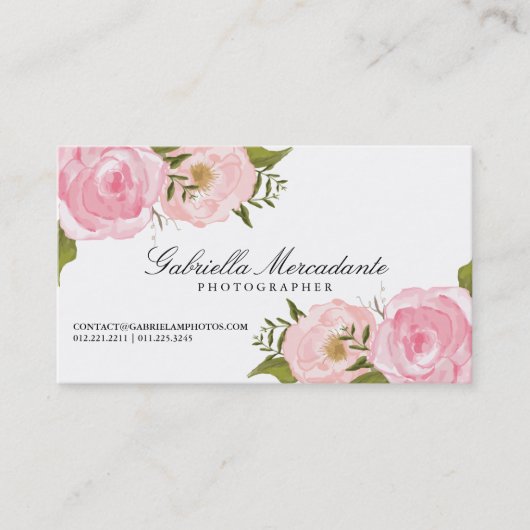 Elegant Floral  Custom Appointment Card Afsprakenkaartje (Voorkant)