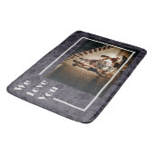 Elegant Floral Custom Family Foto Text Grey Badmat (Gekanteld)