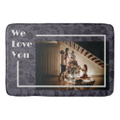 Elegant Floral Custom Family Foto Text Grey Badmat (Voorkant)