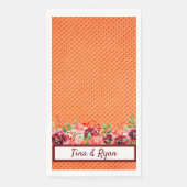 Elegant Floral Custom Wedding Guest Towel Napkin Servet (Voorkant)