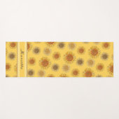 Elegant Floral Cute Girly Boho Yellow Sunflower Yogamat (Voorkant (horizontaal))