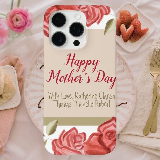 Elegant Floral Cute Modern Moederdag Case-Mate iPhone Case