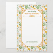 Elegant Floral Daisy Botanical Garden Pattern Briefpapier (Voorkant / Achterkant)