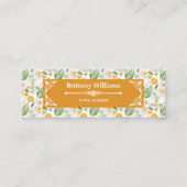 Elegant Floral Daisy Botanical Garden Pattern Mini Visitekaartje (Voorkant)