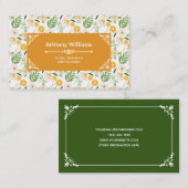 Elegant Floral Daisy Botanical Garden Pattern Visitekaartje (Voorkant / Achterkant)