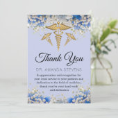 Elegant Floral Daisy Doctor Hartelijk dank Bedankkaart (Staand voorkant)