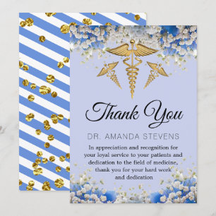 Elegant Floral Daisy Doctor Hartelijk dank Bedankkaart