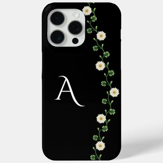 Elegant Floral Daisy Monogram Case-Mate iPhone Case (Achterkant)