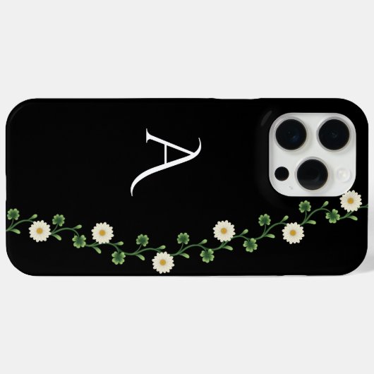Elegant Floral Daisy Monogram Case-Mate iPhone Case (Achterkant (horizontaal))