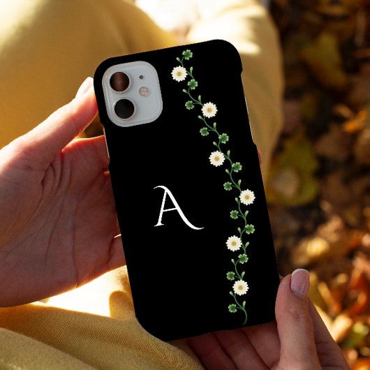 Elegant Floral Daisy Monogram Case-Mate iPhone Case