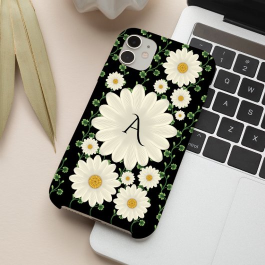 Elegant Floral Daisy Monogram Case-Mate iPhone Case
