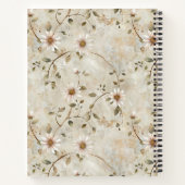 Elegant Floral Daisy Pattern Monogram Notitieboek (Achterkant)