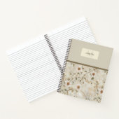 Elegant Floral Daisy Pattern Monogram Notitieboek (Binnen)