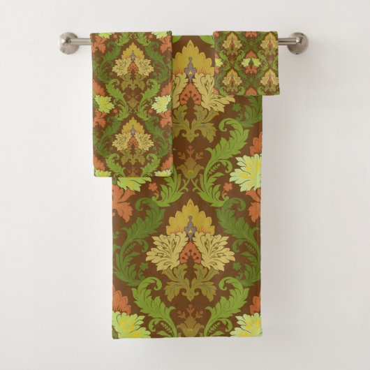 Elegant Floral Damask Pattern Bad Handdoek (Insitu)