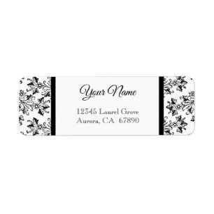 Elegant Floral Damask Return Address Label