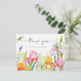 Elegant Floral Dank u Briefkaart