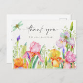 Elegant Floral Dank u Briefkaart (Voorkant / Achterkant)