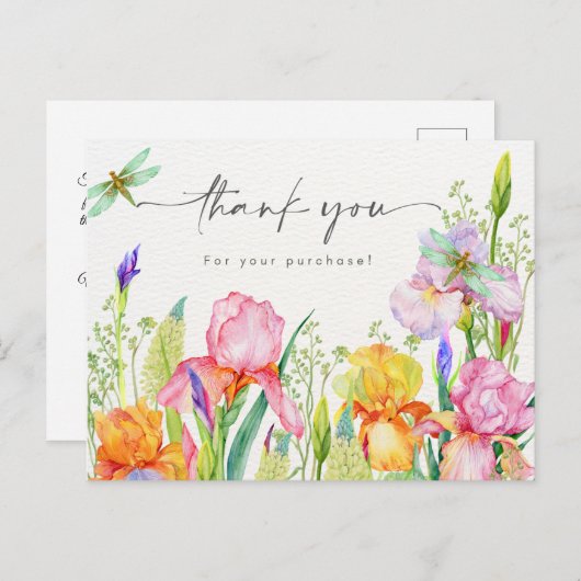 Elegant Floral Dank u Briefkaart (Voorkant / Achterkant)