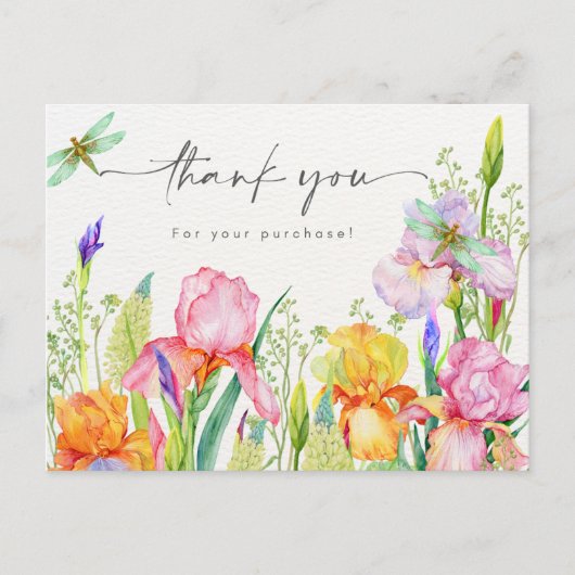 Elegant Floral Dank u Briefkaart (Voorkant)