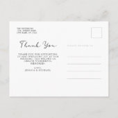 Elegant Floral Dark Paars Weduwfoto Hartelijk dank Briefkaart (Achterkant)