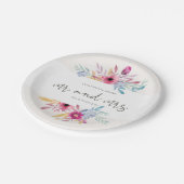 Elegant Floral de heer & Mrs Wedding | Bord papier (Gekanteld)