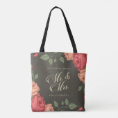 Elegant Floral de heer & Mrs Wedding | CANVAS TAS (Achterkant)
