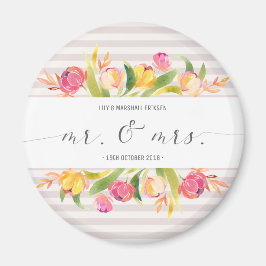 Elegant Floral de heer & Mrs Wedding | Fridge Magn Magneet