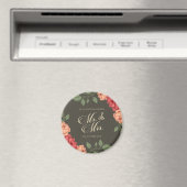 Elegant Floral de heer & Mrs Wedding | Fridge Magn Magneet (Insitu (Vaatwasser))