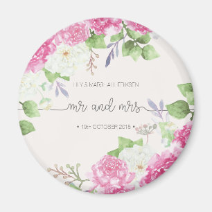 Elegant Floral de heer & Mrs Wedding   Fridge Magn Magneet
