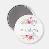 Elegant Floral de heer & Mrs Wedding | Fridge Magn Magneet (Voorkant / Achterkant)
