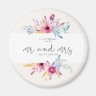 Elegant Floral de heer & Mrs Wedding Fridge Magn Magneet