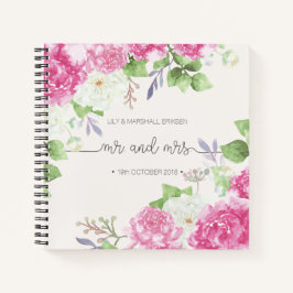 Elegant Floral de heer & Mrs Wedding Guestbook-lap Notitieboek