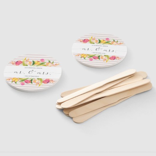 Elegant Floral de heer & Mrs Wedding | Handventila Handwaaier (Niet-gemonteerd)