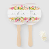 Elegant Floral de heer & Mrs Wedding | Handventila Handwaaier (Voorkant en achterkant)