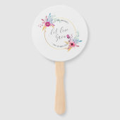 Elegant Floral de heer & Mrs Wedding | Handventila Handwaaier (Achterkant)