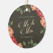 Elegant Floral de heer & Mrs Wedding | Keramische  Keramisch Ornament (Links)