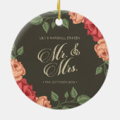 Elegant Floral de heer & Mrs Wedding | Keramische  Keramisch Ornament (Achterkant)