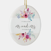 Elegant Floral de heer & Mrs Wedding | Keramische  Keramisch Ornament (Rechts)