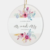 Elegant Floral de heer & Mrs Wedding | Keramische  Keramisch Ornament (Links)