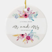 Elegant Floral de heer & Mrs Wedding | Keramische  Keramisch Ornament (Achterkant)